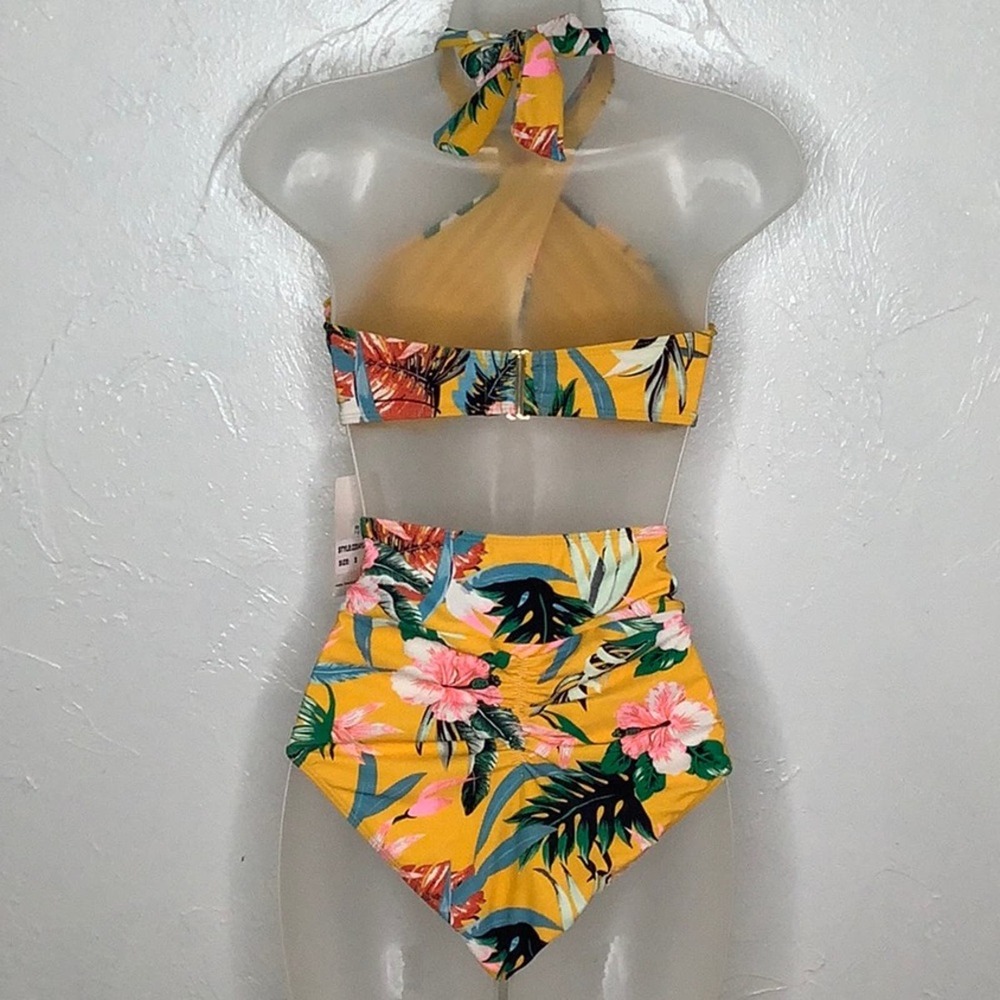 Beach Joy Bikini Tropical High waisted bikini size small NWT - Picture 7 of 16